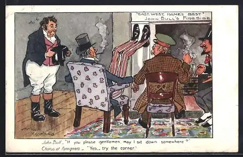 Künstler-AK Arthur Moreland: John Bull If you please gentlemen