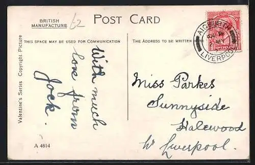 Künstler-AK Mabel Lucie Attwell: From Him!, Mädchen freut sich über Post