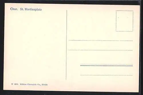 AK Chur, St. Martinsplatz mit Cafe Falken und Passanten