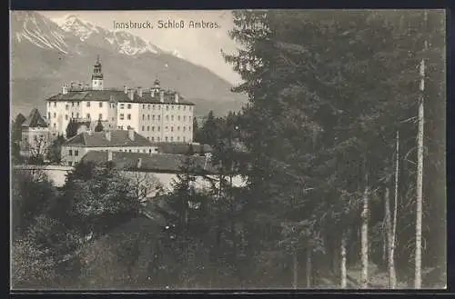 AK Innsbruck, Blick auf Schloss Ambras