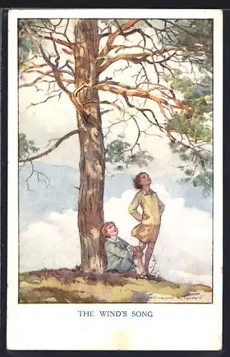 Künstler-AK Margaret W. Tarrant: The Wind`s Song, Das Lied des Windes