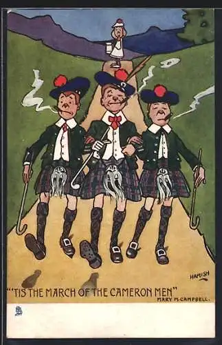 Künstler-AK Hamish: Schotten in Tracht