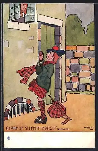 Künstler-AK Hamish: O! Are ye sleepin` Maggie, Scherz, Schottland