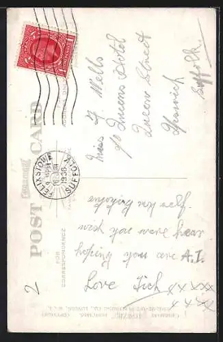 AK I wish I had brought the Missus with me, the Noo, schottischer Terrier vor Kinoplakat