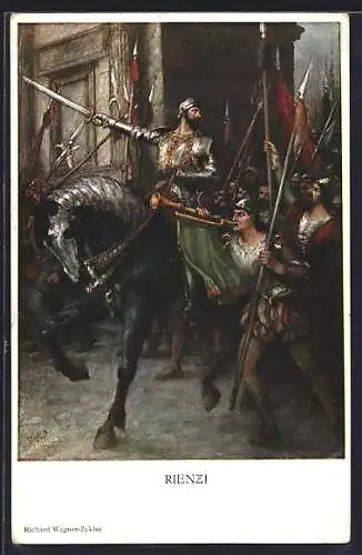 AK Rienzi, Ritter zu Pferde und Trompeter, Sage