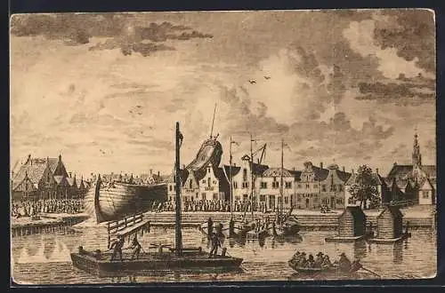 Künstler-AK Zaandam, De Overtoom te West-Zaandam