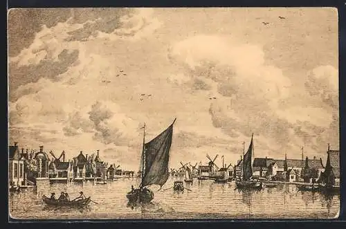 Künstler-AK Zaandam, De Achterzaan