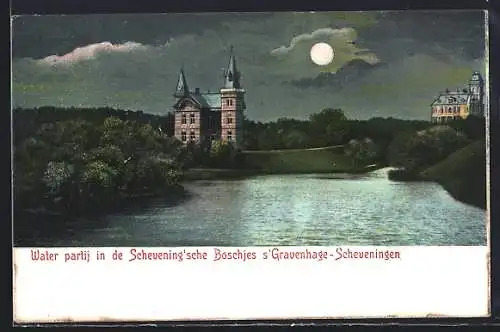 AK `s-Gravenhage-Scheveningen, Water partij in de Schevening`sche Boschjes