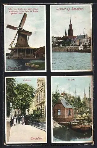 AK Zaandam, Molen de Grootvorst, Westzijde, de Dam