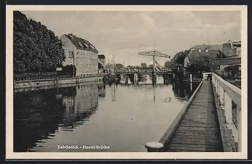 AK Zehdenick, Blick auf die Havel-Brücke