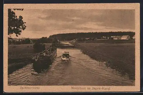 AK Zechlinerhütte, Motorboot im Jagow-Kanal