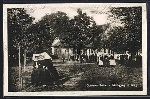 AK Burg /Spreewald, Nonnen beim Kirchgang