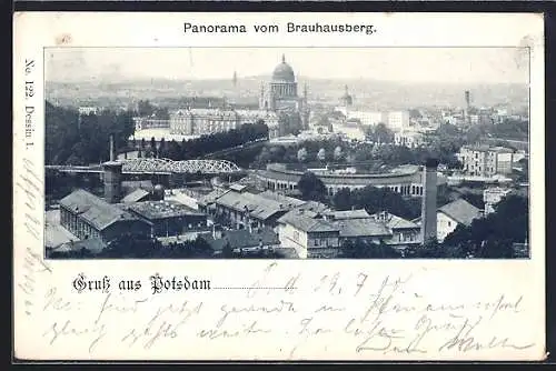 AK Potsdam, Panorama vom Brauhausberg