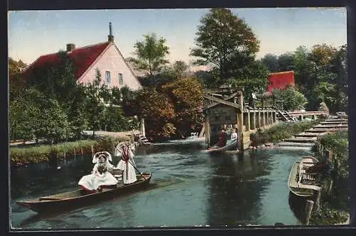 AK Neu Zauche, Forsthaus Kanno-Mühle-Schleuse
