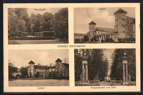 AK Rheinsberg, Naturtheater, Schloss, Eingangsportal zum Park