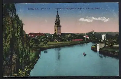 AK Potsdam, Blick a. d. Havelarm mit Heiligegeistkirche