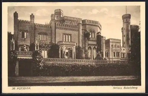 AK Potsdam, Blick auf das Schloss Babelsberg