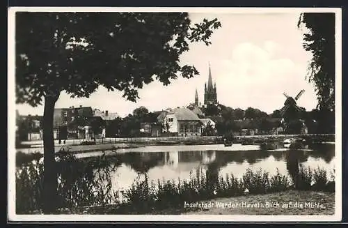 AK Werder /Havel, Blick auf die Mühle