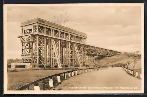 AK Niederfinow, Schiffshebenwerk des Hohenzollernkanals 1934