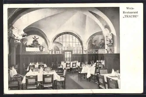 AK Berlin, Weinrestaurant Traube, Leipziger Strasse 117-118, Innenansicht