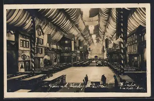 AK Berlin-Charlottenburg, Grüne Woche 1930, Weindorf im Parkhaus