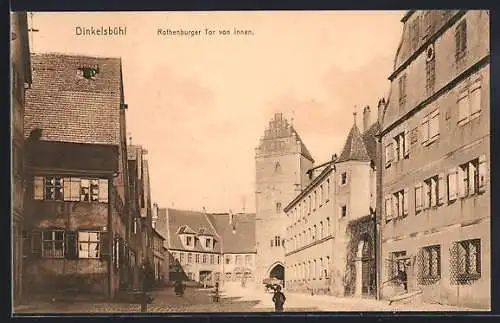 AK Dinkelsbühl, Rothenburger Tor von Innen