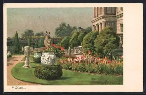 AK Essen /Ruhr, Gartenanlagen der Villa Hügel