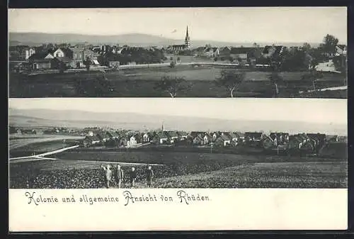 AK Rhüden, Kolonie und Gesamtansicht mit Panorama