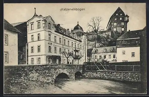 AK Katzenelnbogen i. N., Ortsansicht mit Hotel Bremser