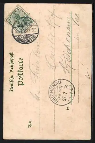 Lithographie Meersburg, Partie im Ort