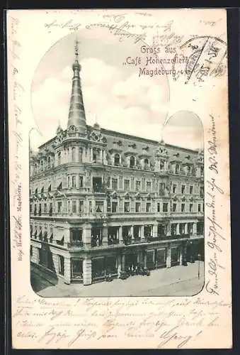 AK Magdeburg, Partie am Café Hohenzollern