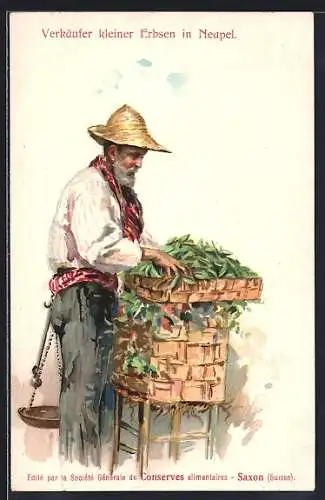 AK Neapel, Verkäufer kleiner Erbsen