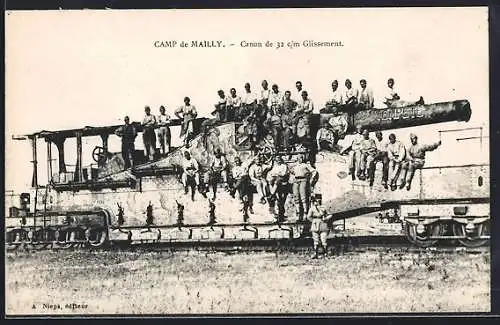AK Camp de Mailly, Canon de 32 c/m Glissement