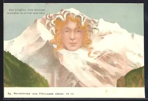 AK Eine Jungfrau ohne Gleichen, Berg mit Gesicht / Berggesichter