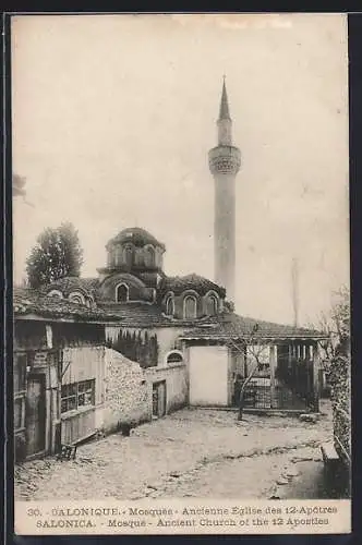 AK Salonique, Blick auf eine orthodoxe Kirche und Moschee