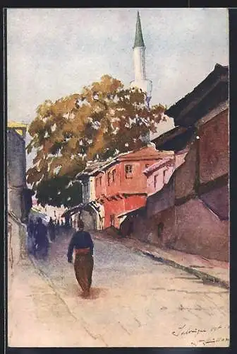 Künstler-AK Salonique, Rue Alexandre-le-Grand