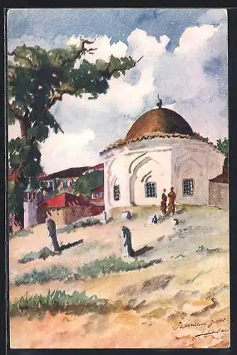 Künstler-AK Salonica, Tomb him the high town, Ortsansicht