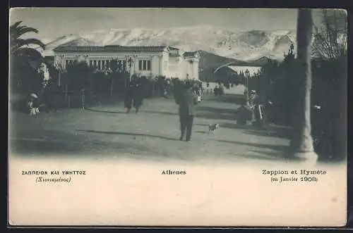 AK Athenes, Zappion et Hymete en Janvier 1908