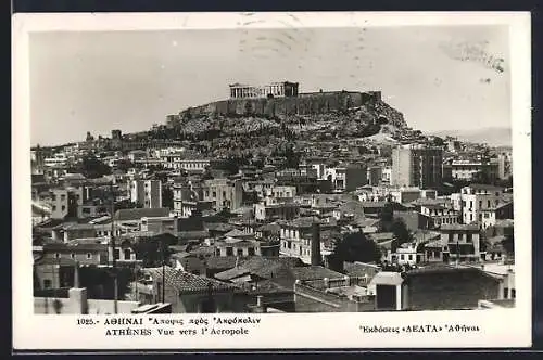 AK Athènes, Vue vers l`Acropole