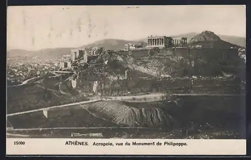AK Athènes, Acropole, Vue du Monument de Philipoppe