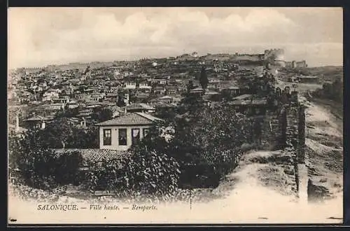AK Salonique, Ville haute, Remparts