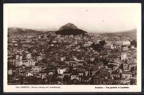 AK Athènes, Vue partielle et Lycabette, Teilansicht