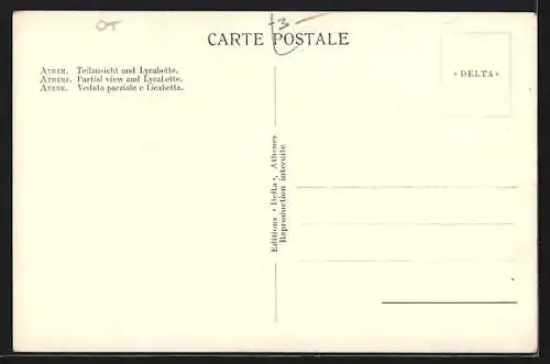 AK Athènes, Vue partielle et Lycabette, Teilansicht