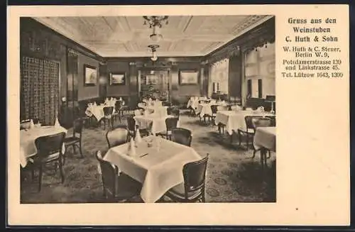 AK Berlin-Tiergarten, Gasthaus Weinstuben, Innenansicht
