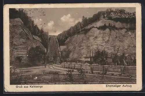 AK Kalkberge /Mark, Ehemaliger Aufzug im Steinbruch