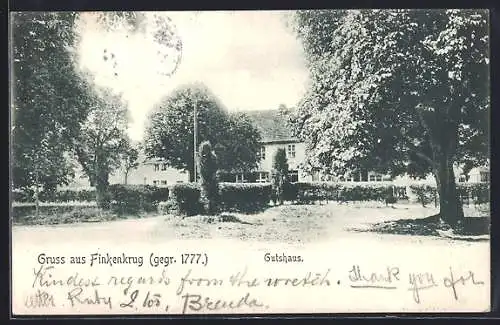 AK Finkenkrug, Blick auf das Gutshaus