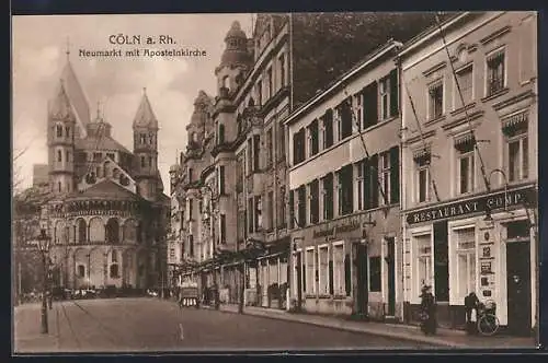AK Köln a. Rh., Neumarkt mit Apostelnkirche