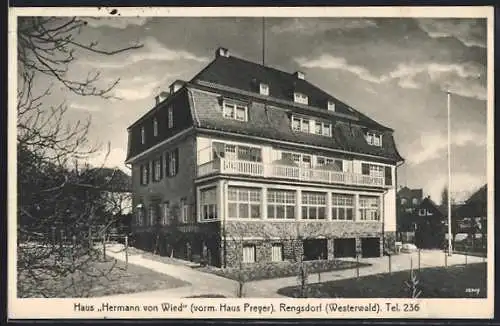 AK Rengsdorf /Westerwald, Haus Hermann von Wied, vorm. Haus Preyer
