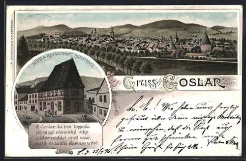 Lithographie Goslar, Hotel & Restaurant Brusttuch