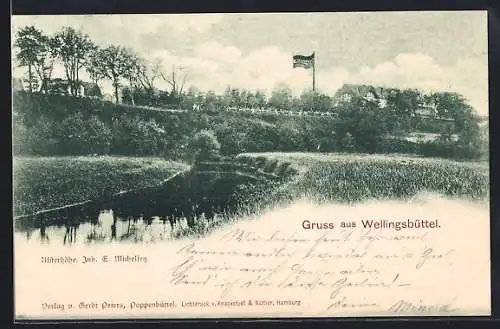 AK Hamburg-Wellingsbüttel, Blick zur Alsterhöhe